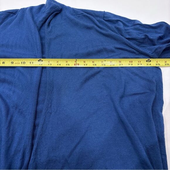 Eileen Fisher Woman 1X Blue Merino Wool Cardigan Sweater High Low Hem - Picture 7 of 8